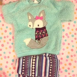 Toddler Girls 3T Gymboree Outfit with Fox EUC